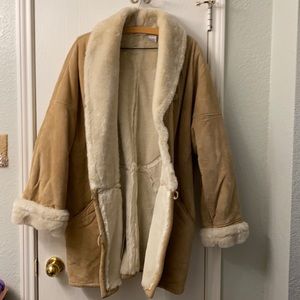 All leather Spiegel coat in tan size Medium
